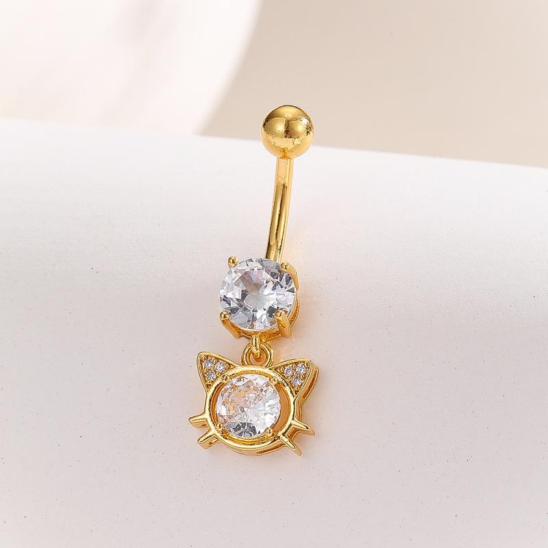 Fashion Zircon Heart Angel Wings Belly Button Ring Crystal Flower Navel Ring Barbell For Women Girls Belly Piercing Body Jewelry