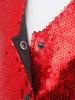 Boys Sparkly Sequin Vest Asymmetrical Hem Sleeveless Design for Parties Stage Events