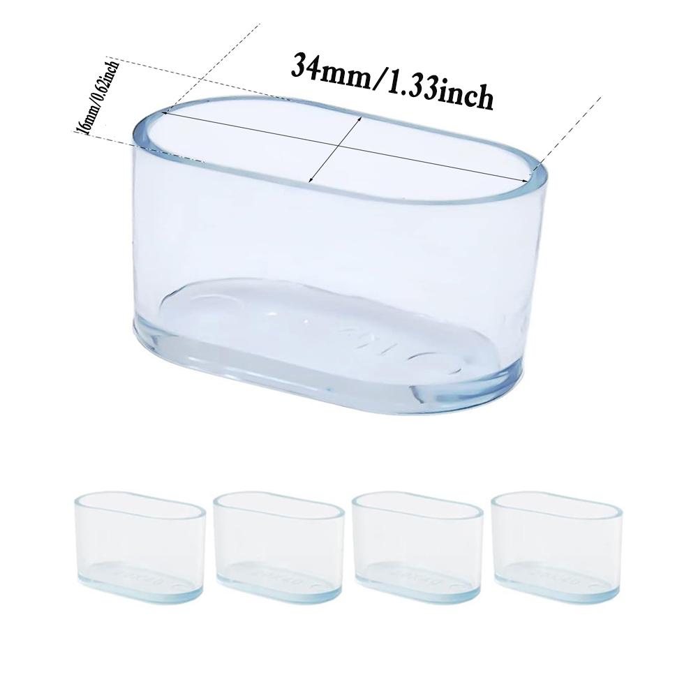 4Pcs Clear Silicone Oval Chair Leg Covers - Furnitures Feets Protectors, Oval Chair Leg Caps