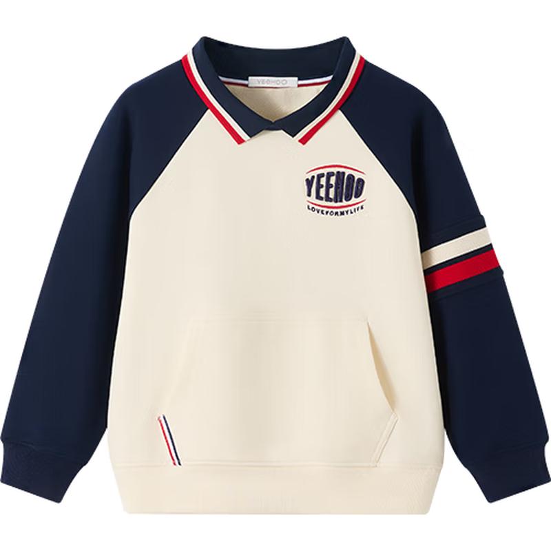 YEEHOO Boys Color Block Lapel Sweatshirt 120