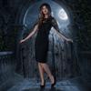 Leichter Halloween-Kapuzenumhang Halbtransparenter Langer Umhang Spinnennetz-Netzstoff Cardigan Damen