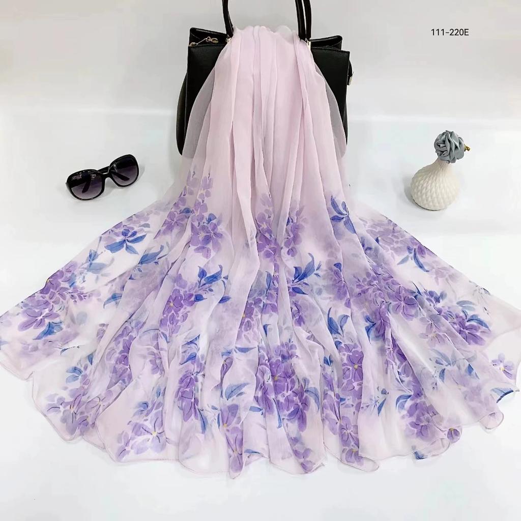 Silk Scarf Women Hijab Pashmina Long Beach Stoles Shawl Wrap Headbands Spring Warm Scarves Bandana Ladies Neckscarf Foulard