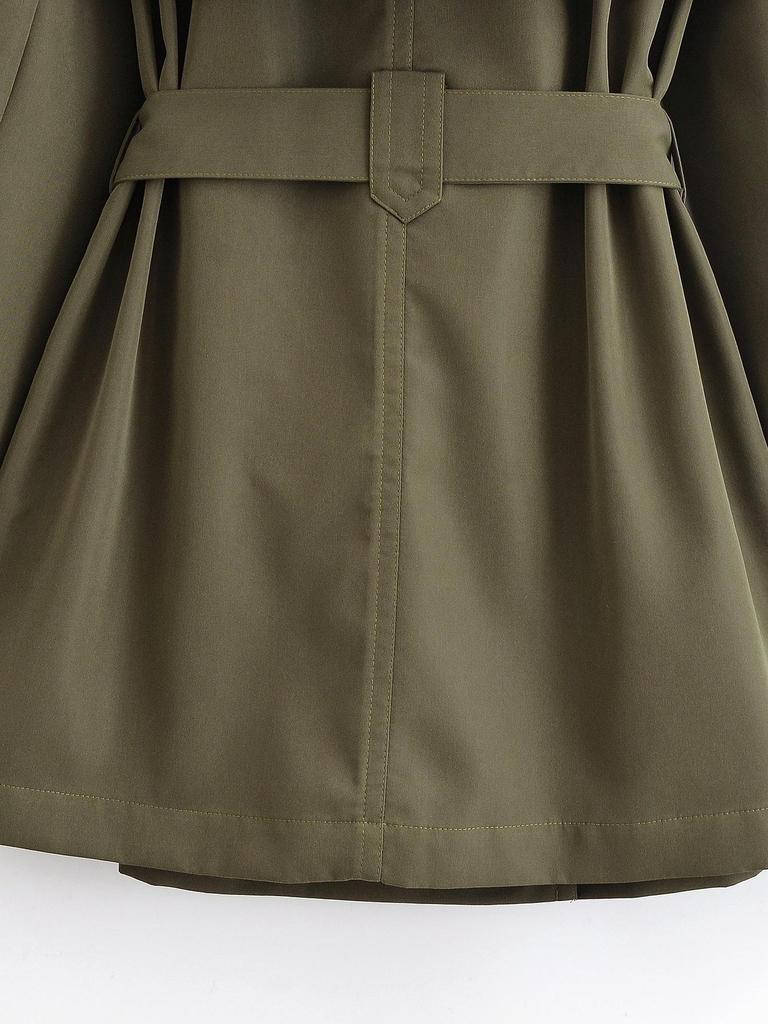 Damen-Doppelreihiger Khaki-Trenchcoat - Hochwertiger Pendlerstil