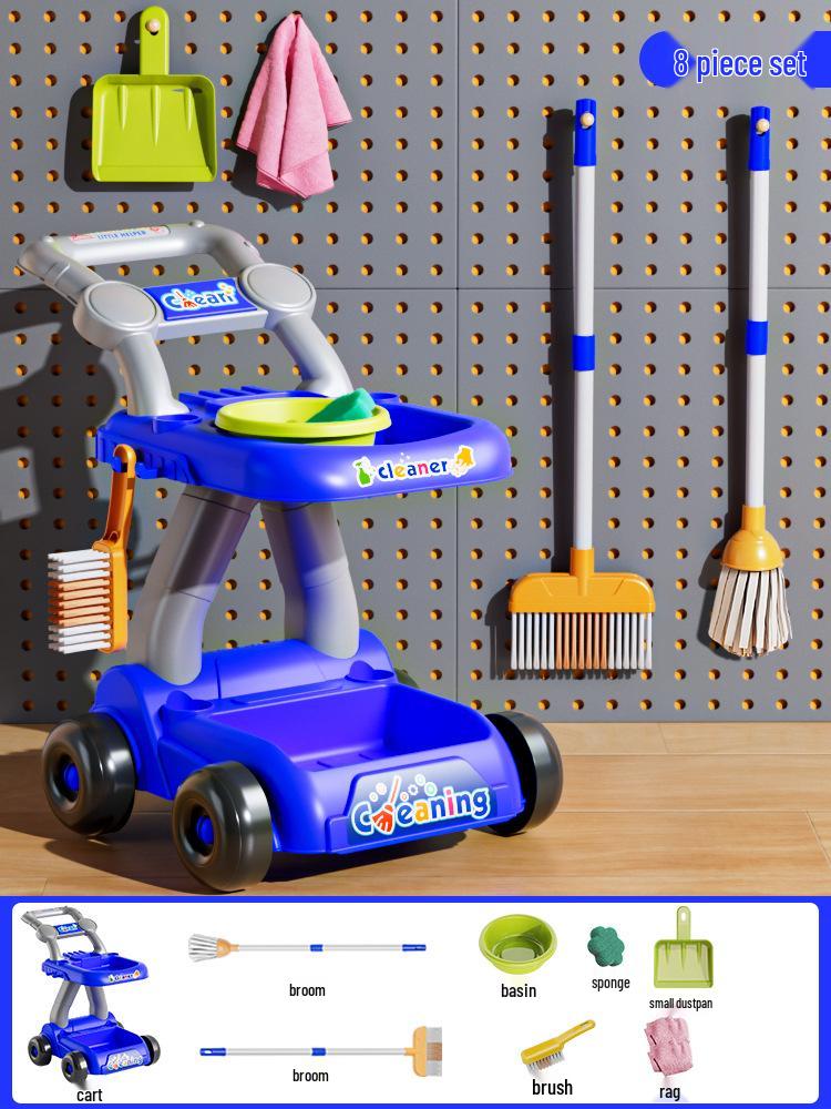 Children's Cleaning Trolley Play Set for Ages 3-6
