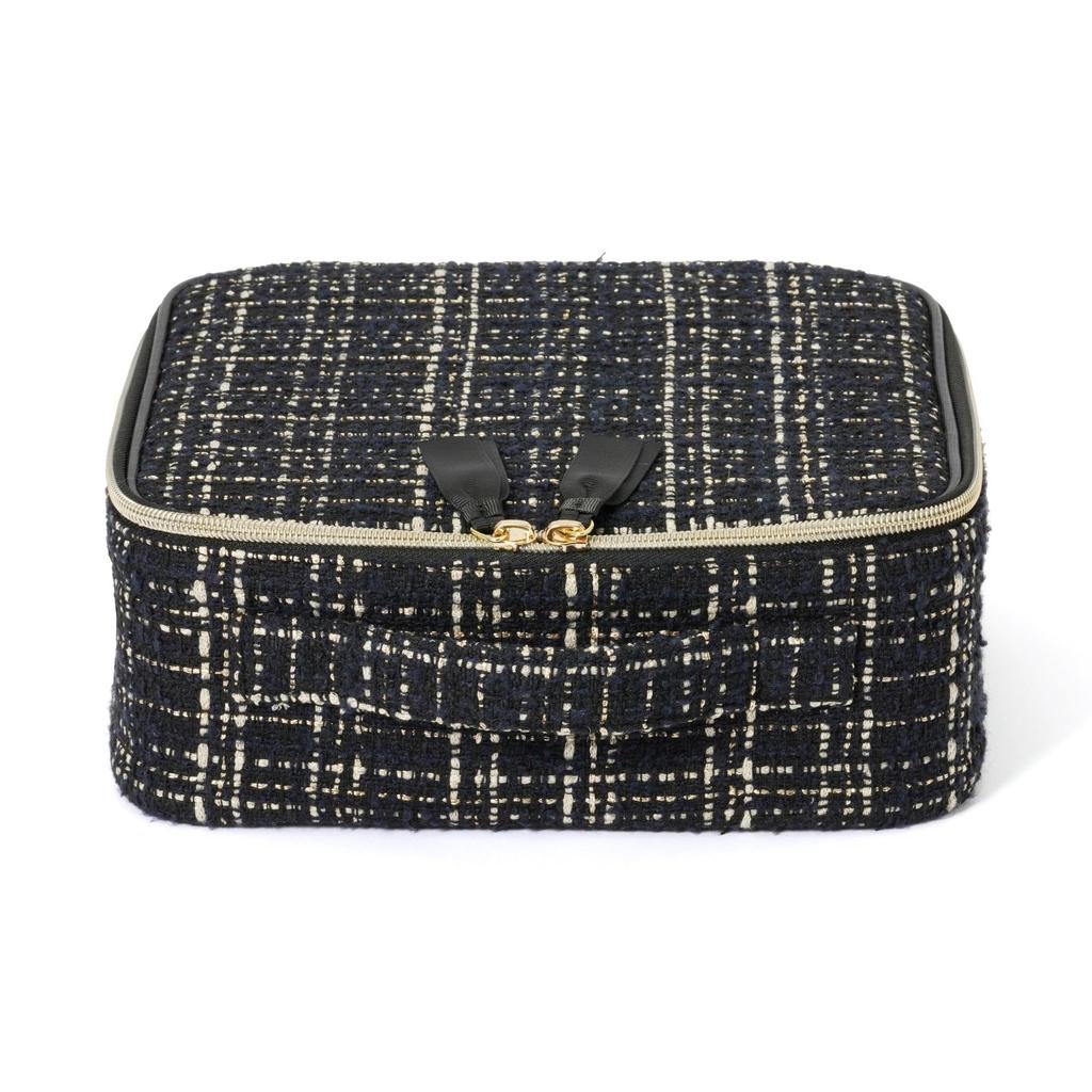 Francfranc Tweed Vanity Makeup Bag In Black