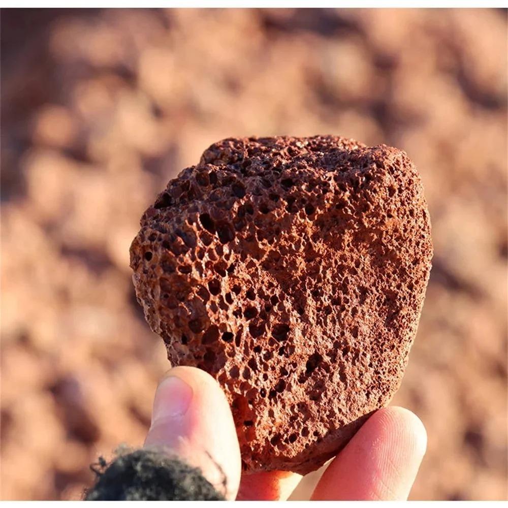 250g Roccia Vulcanica Rossa Porosa Naturale Pietra Originale Biofiltro Per Acquario Irregolare Diffusore di Oli Essenziali per Aromaterapia