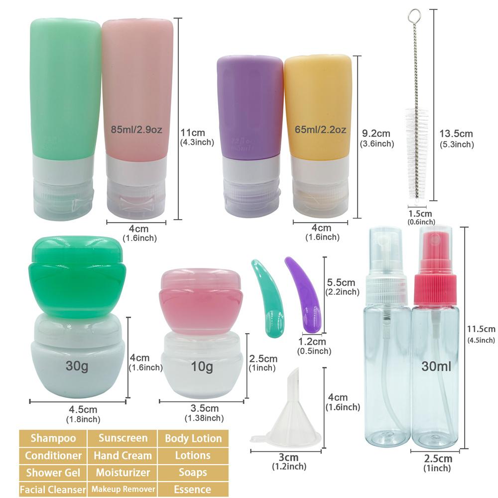 Travel Refillable Bottle Set Spray Lotion Shampoo Shower Tube Bottling Cosmetic Empty Liquid Container Portable Tool