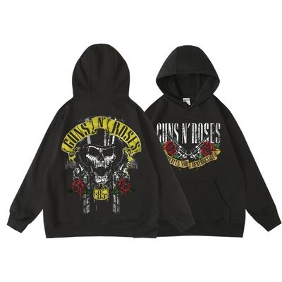 Guns N' Roses We'Re Back Retro Street Style Hoodie Voor Dames O-Hals Zak Trui Fleece Hoodie Ademende Trui Dames Hoodie