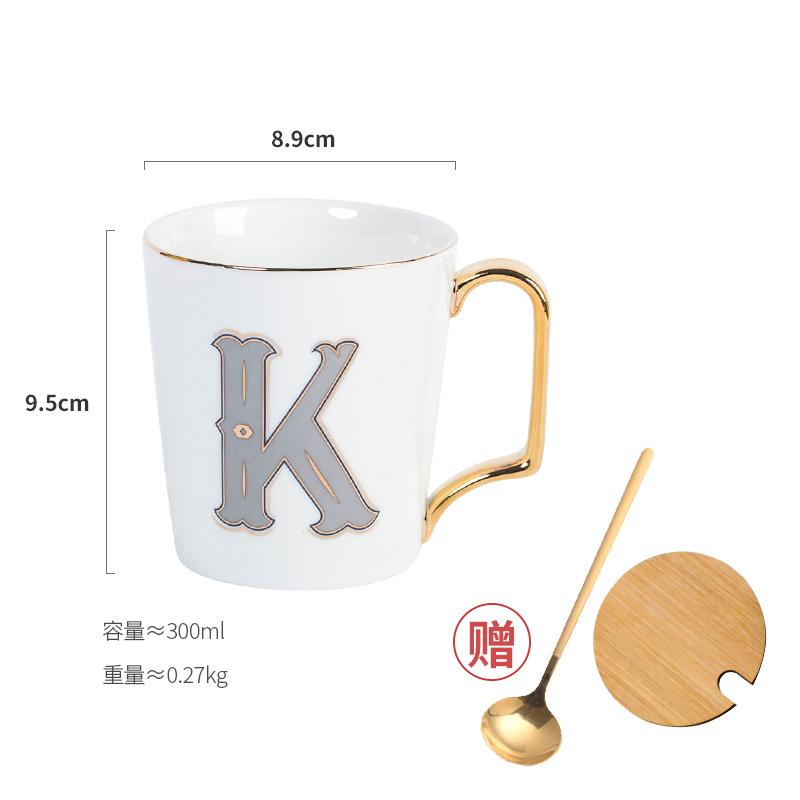 1 Stück Europäische Goldbuchstaben Keramiktasse Liebhaber Frühstück Kaffeetasse Milchtee A-Z Buchstabe Männer Frauen Kreativer Becher