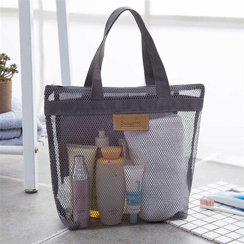 Mesh Make-up Toilettenartikel Aufbewahrungsbeutel Handtaschen Tragbare Reise Waschen Körper Dusche Werkzeuge Organizer Hängende Kosmetik Organizer Tasche