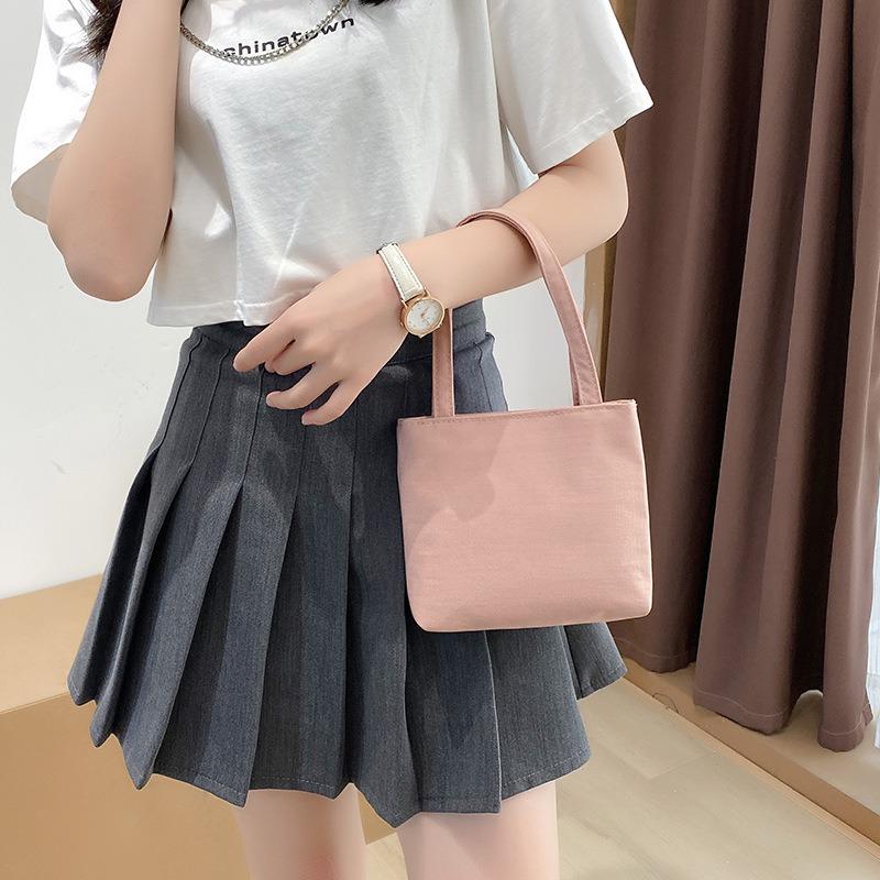 Handytasche neue einfache Canvas kleine Tasche Nylon Mini Handtasche Tote Damentasche einteilig