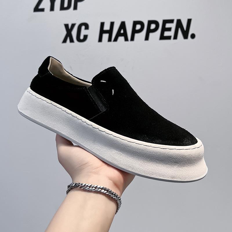 

Мужские замшевые лоферы в стиле ретро: Толстая подошва, Слипоны, Британский стиль Size 44