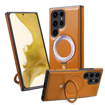 Suitable for S25 Samsung Mobile Phone Case Business Leather Case Bracket Magnetic Charging S22Plus Anti Fall Protection Case S24U