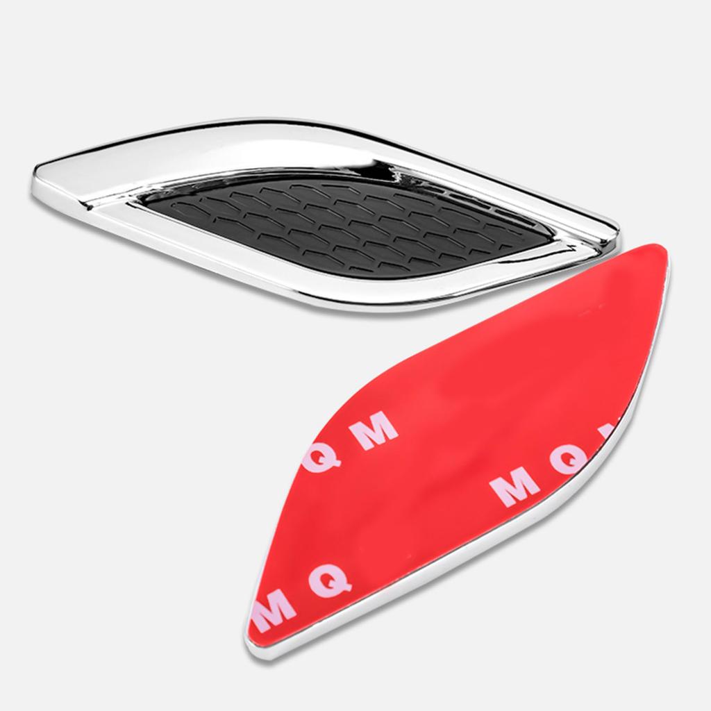 YIDELI Sidodummykanal Sidokåpa Dekoration Luftintagsdekoration Sidodörrsfena Klistermärke Förkromad