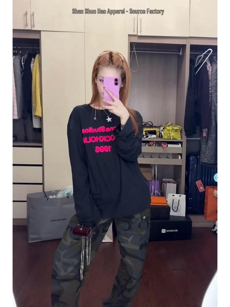 1996 Rose Red Unisex Cotton Linen Flock Long Sleeve T-Shirt - New Year Limited Edition