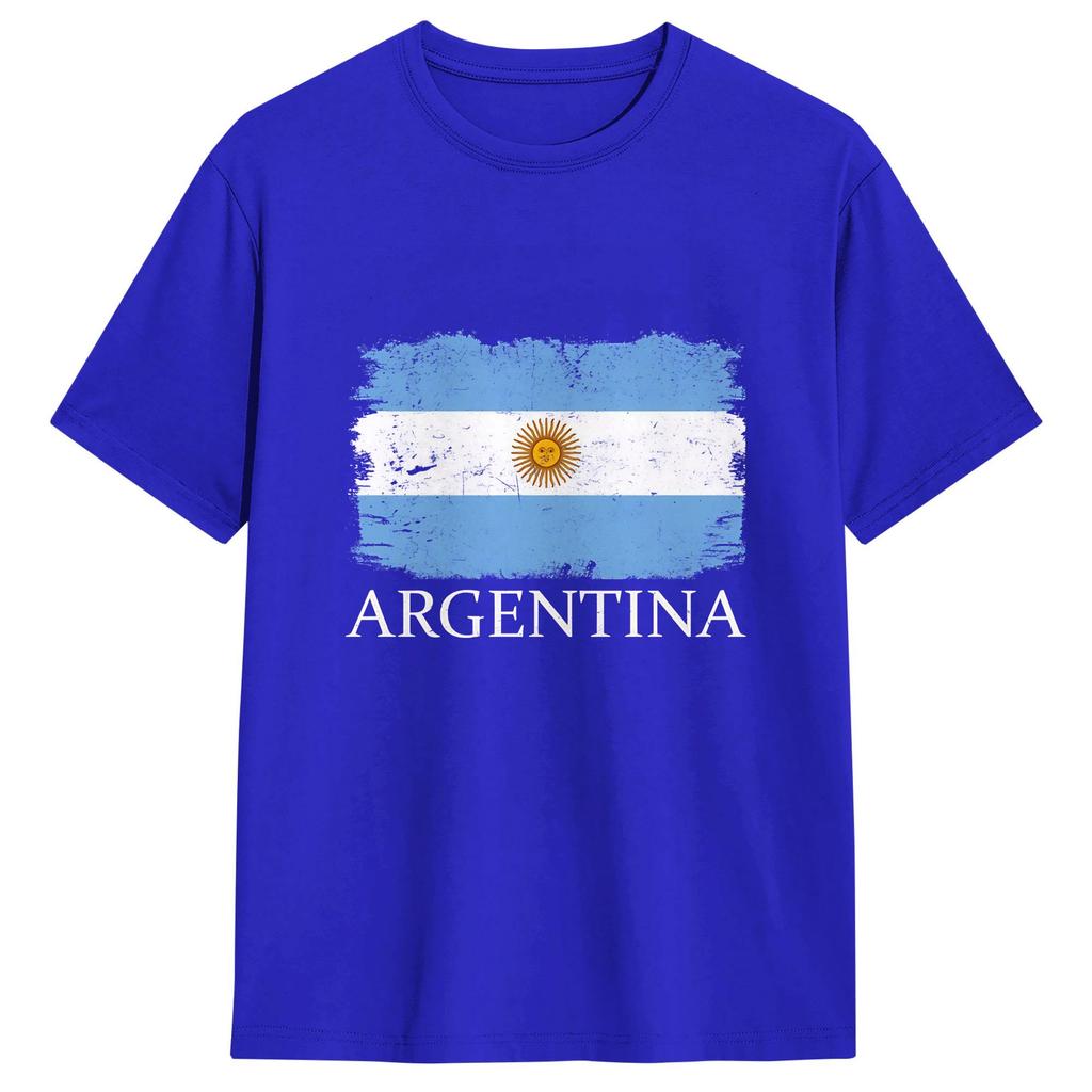 Argentina Flag Unisex T Shirt Fashion Tees Short Sleeve Round Collar Tshirts Cotton New Arrival Tops