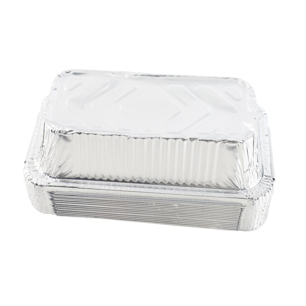 20Pcs 670ml Barbecue Plate Rectangular Aluminum Foil Baking Boxes Roasting Grill Tin Tray for