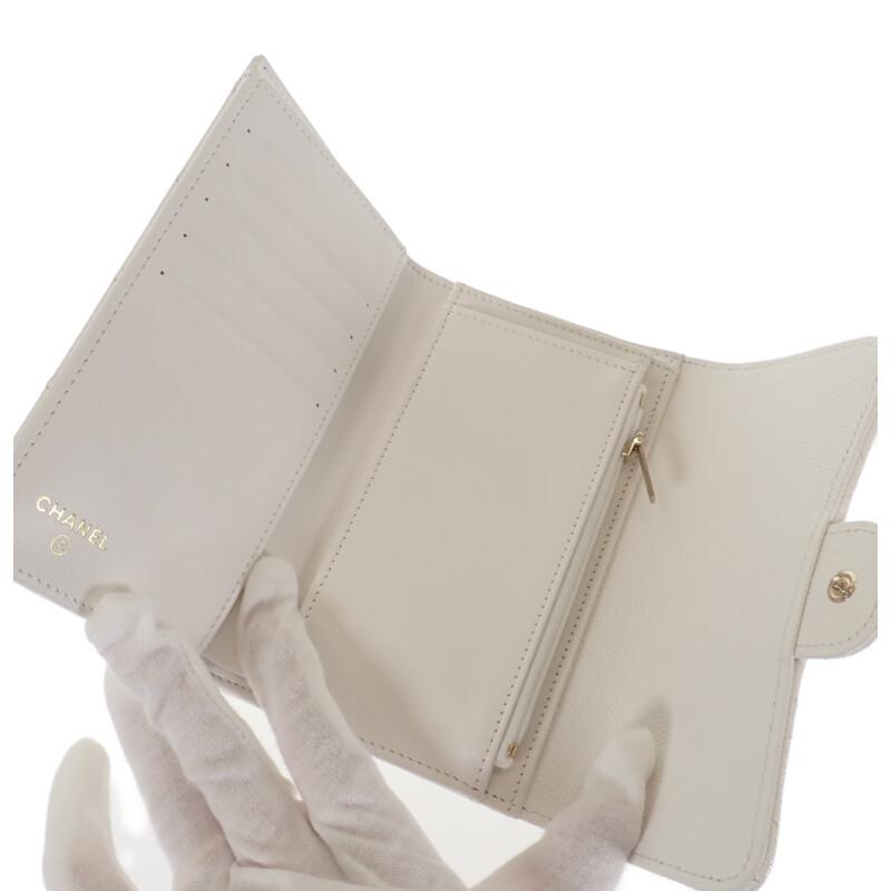 Chanel AP0232_B33352_10601 Bifold Geldbörse weiß Damen