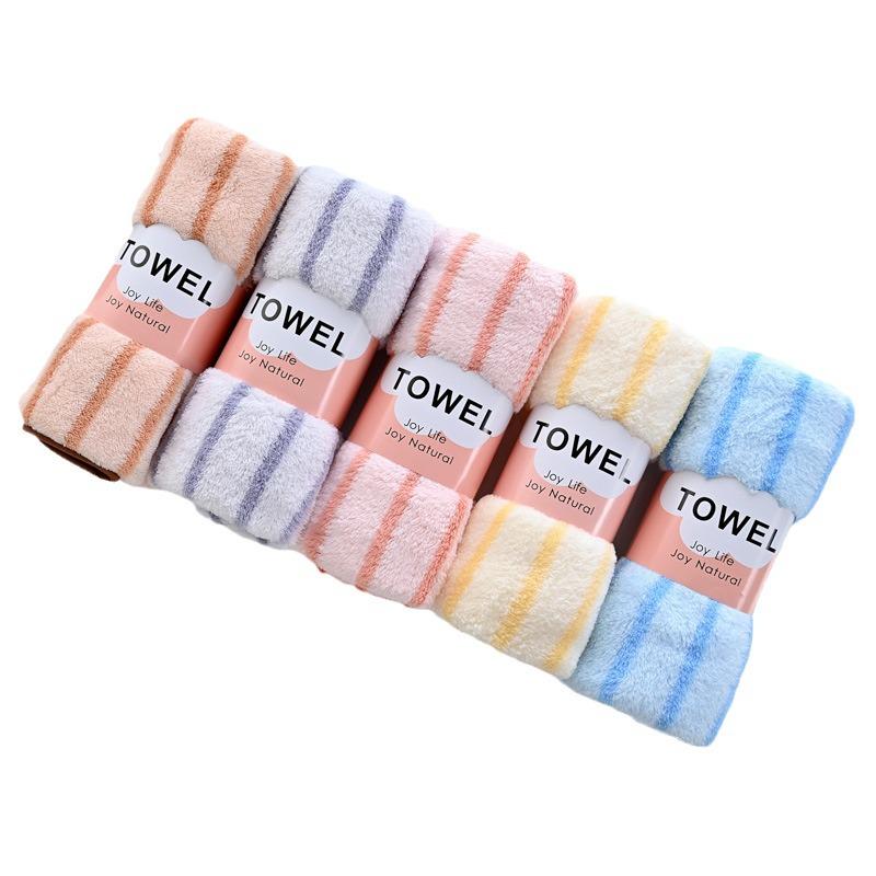 Coral Fleece Face Towel Set: 5-Pack, Skin-Friendly, Absorbent, Thicker for Home & Gift Use