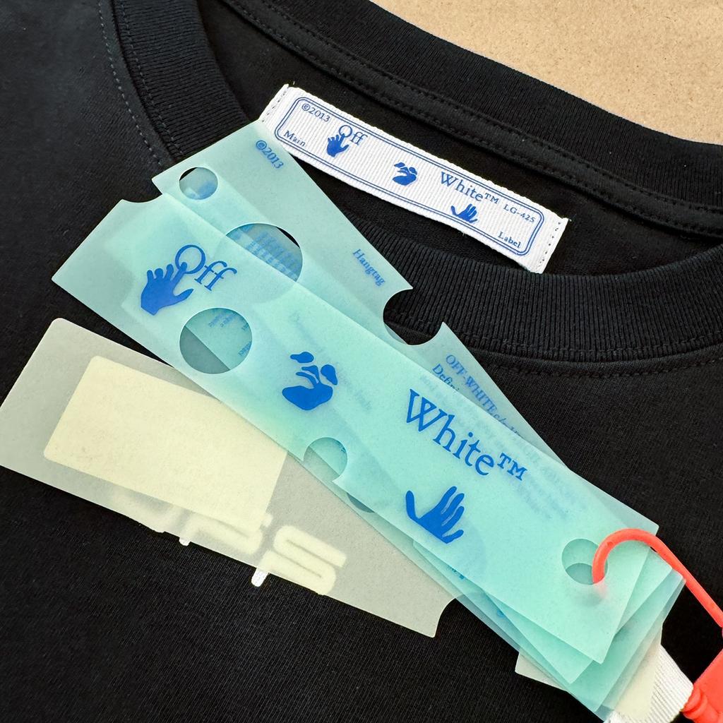 Off-White 2025 Sommer Neues blaues T-Shirt mit Geister- und Feuerschädel-Print, kurzärmelig, für Männer und Frauen, Paar-T-Shirt