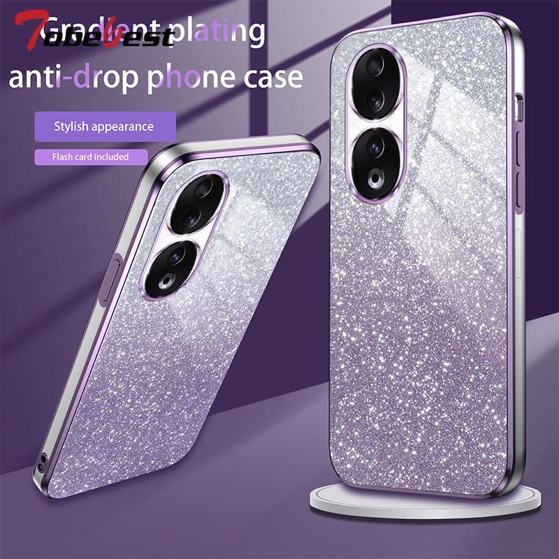 Shiny Glitter Plating Silicone Case for Huawei Honor 90 80 70 60 50 Pro SE Camera Lens Soft Back Cover