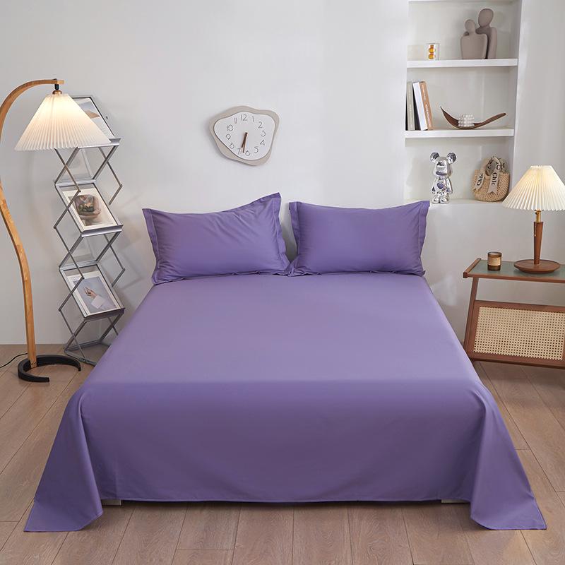 Nordic Minimalist Solid Color Cotton Bed Sheet and Duvet Cover Set (1.5m/1.8m) - Pure Cotton, 200x230 Cm