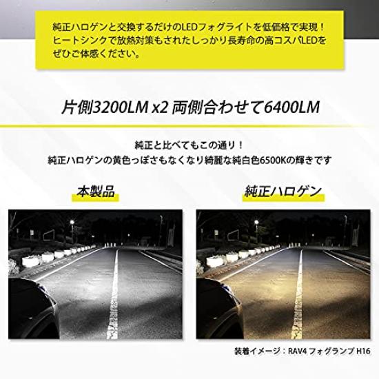 CORSA Fog LED Custom Vehicle Inspection Compliant of 2 for and 80 Series Lights, Bulbs, H8, H11, H16, Parts, Accessories, Dress-Up, (Set Noah, Voxy,