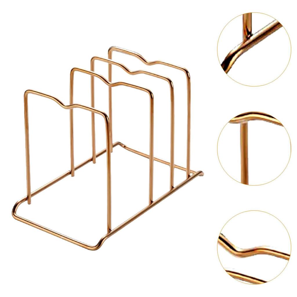 Pot Lid Holder Storage Shelf Multipurpose Reusable Decorative Drying Stand for