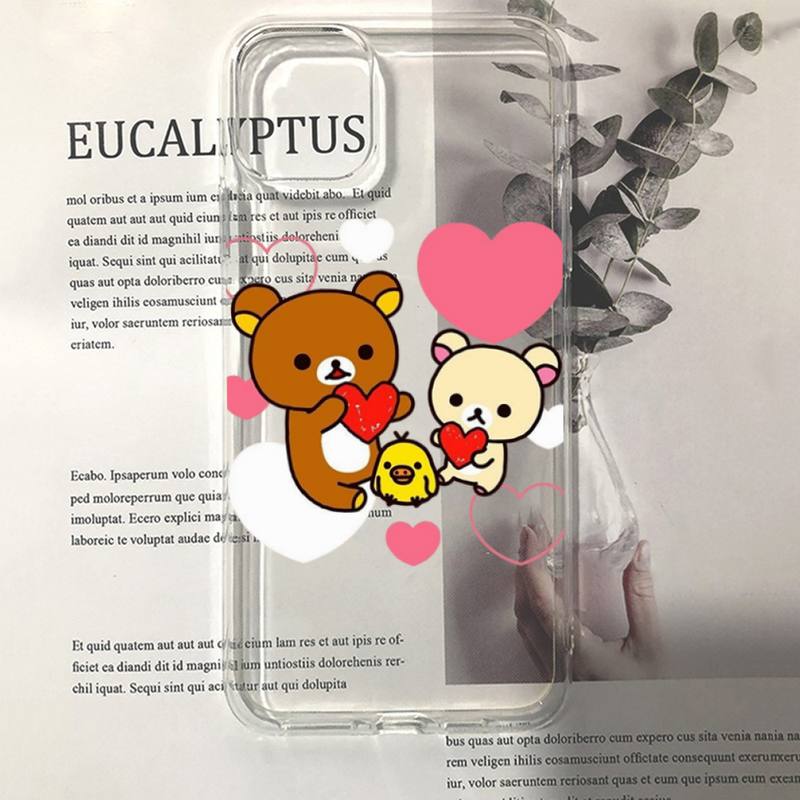 Rilakkuma Kawaii Phone Case For iPhone 11 12 13 14 Mini Pro Max XR X XS TPU Clear Case For 8 7 6 Plus SE 2020