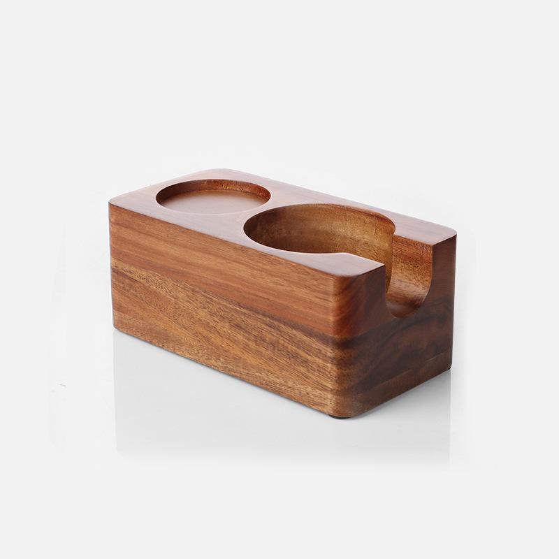 Espresso Machine Walnut Handle Tamping Base & Powder Distributor