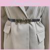 Classic Faux Leather Waist Sash For Dresses With Retro Rose Pattern And Metal Clasp For Work Wear