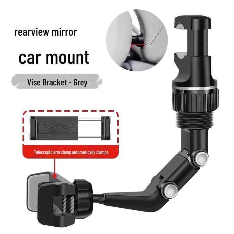 

2025 Advanced Black Car Rearview Mirror Navigation & Multifunctional Phone Holder