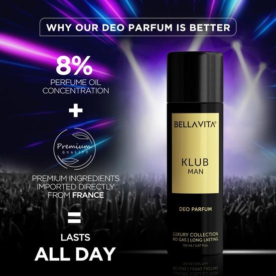 Bella Vita Luxury Hit The Klub Tonight Combo For Him, Pack Of 2 Premium Long Lasting Fragrance Musk Scent - Klub Edp 100 Ml