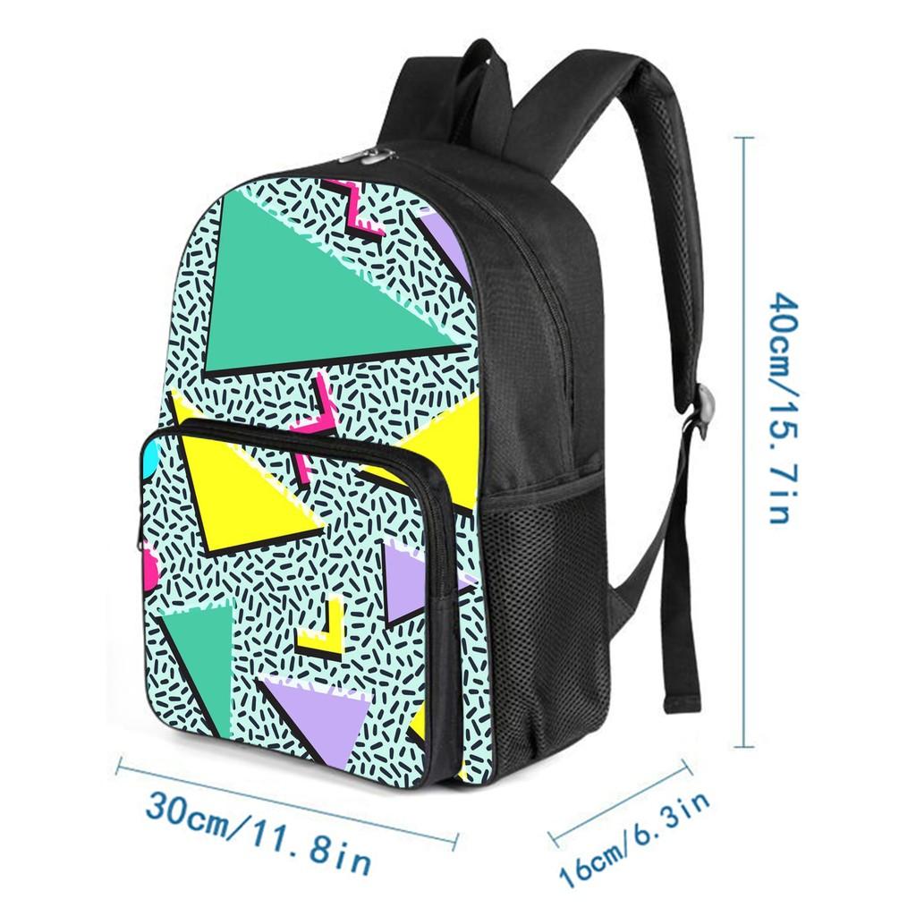 Jigsaw Puzzle Pattern Square Front Pocket Backpack for Boy and Girls Best Gifts 2D Flat Cartoon SchoolBags for Children