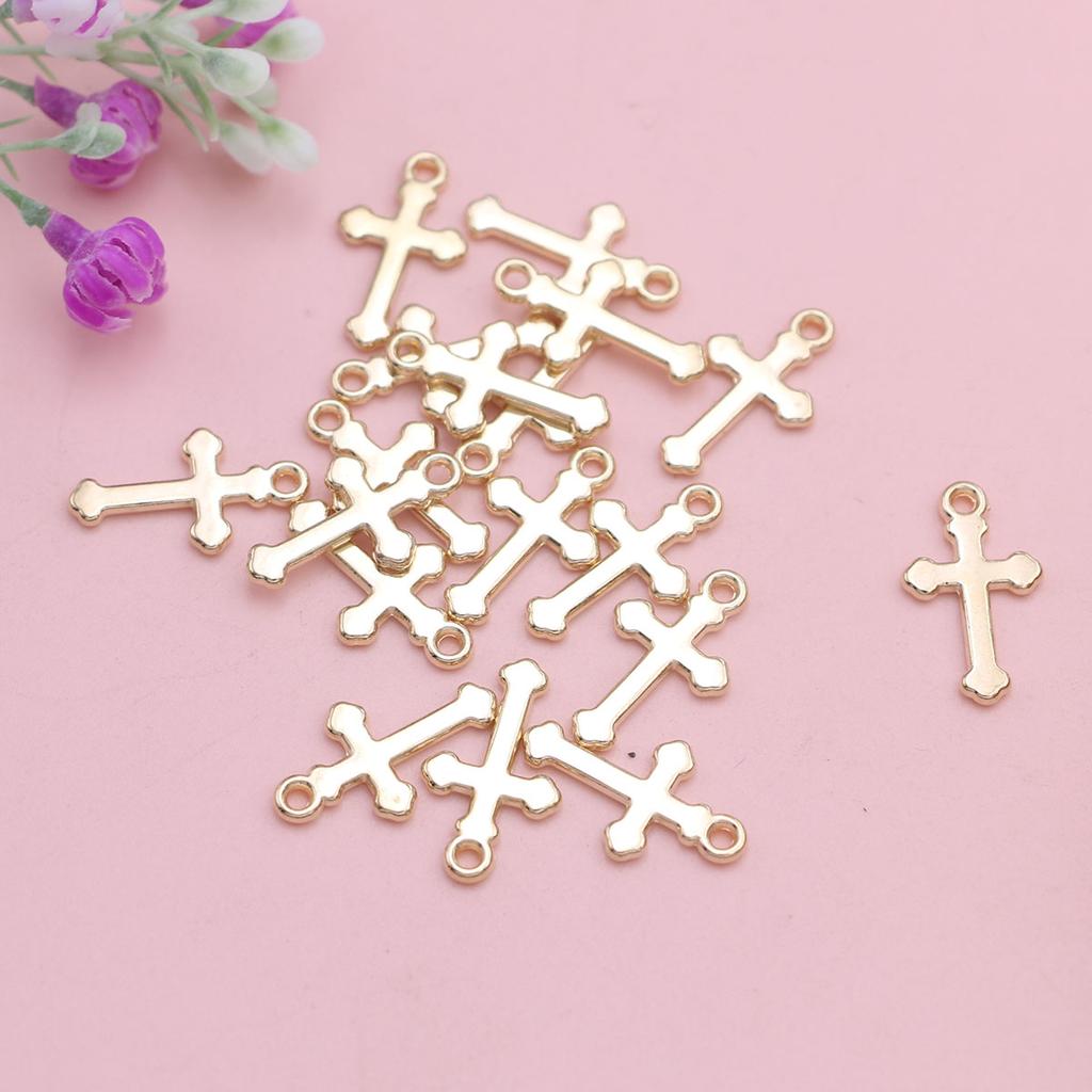 20Pcs Silver Plated Cross Charms Pendants For Jewelry Making Bracelet Diy Handmade Necklace Earrings Accessories