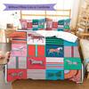 Horse Art Pattern Pattern Bedding Quilt Set Quilt Cover Pillowcase Home Decoration Gift (1 * duvet cover + 2 * pillowcase, without core)
