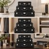 MDF Storage Chest with Front Clasps Structured DiamondPatterned Case Metal Fasteners