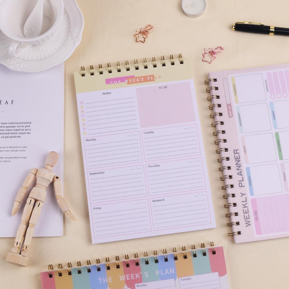 Spiral Notepad To Do List Notebook Stationery Weekly Planner Notebook Schedule Book  Desktop Note