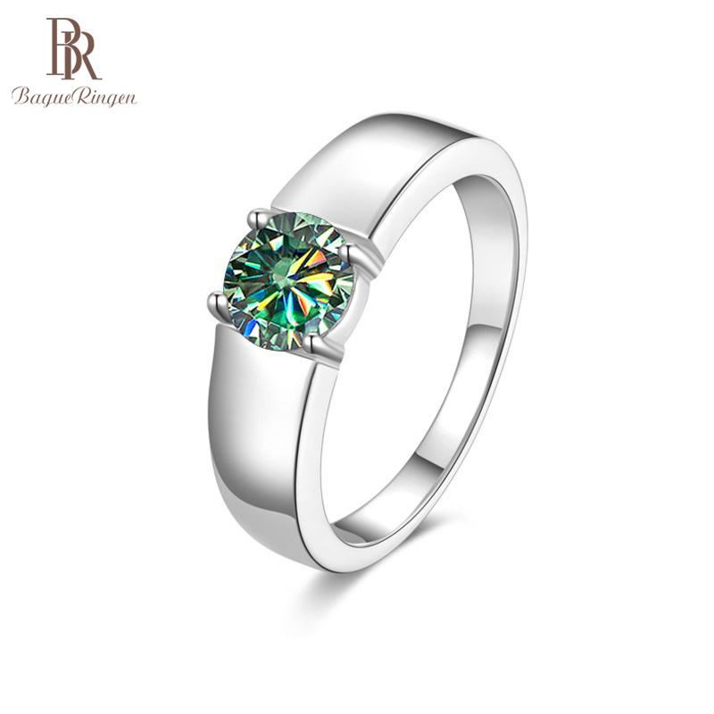 

Bague Ringen Classic 1CT Муассанит кольцо для мужчин Женщины Бриллиант ювелирные изделия Real 925 Серебряные подарки Без знака Обручальное кольцо для свадьбы
