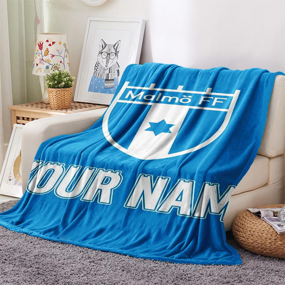 1PC Custom Name Malmo FF Patterned Flannel Blanket Suitable For All Seasons for Home Decor Warmth and Comfort Gifts Holiday Present