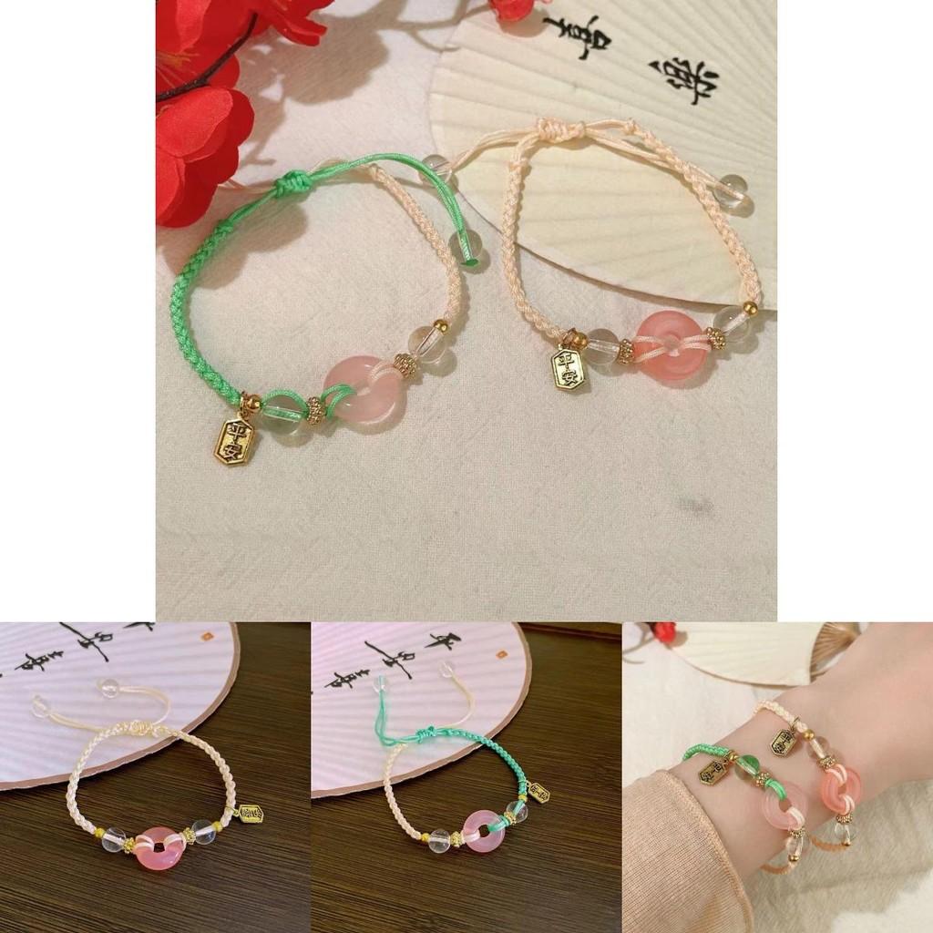 Geometric Pink Summer And Green Peace Knot Bracelet With Appeal Vintage