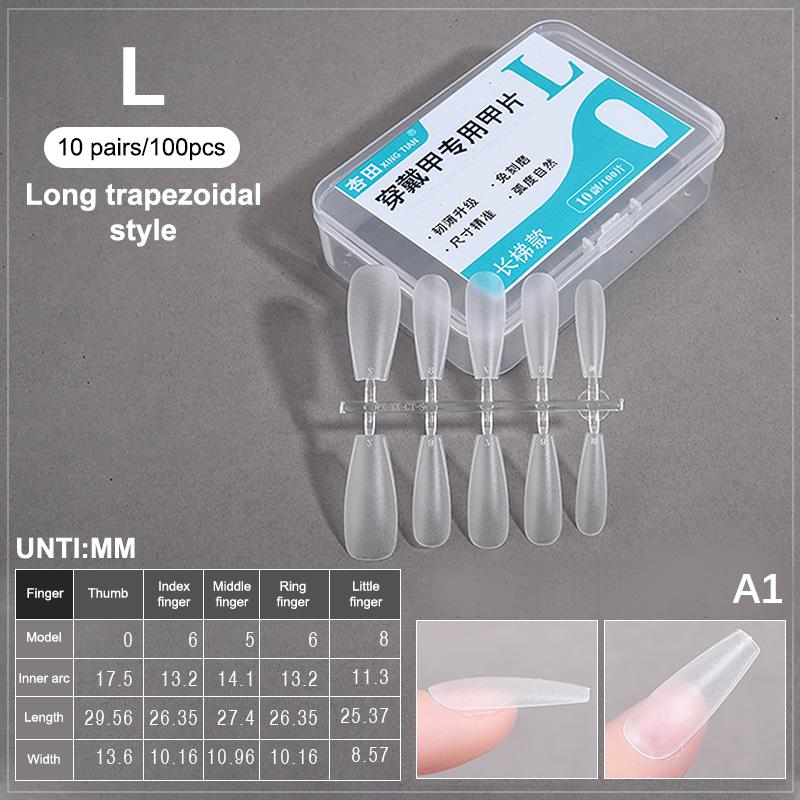 100PCS/Box Fake Nail Tips Medium Design Matte Finish False Nails Manicure Tool Extension Press On Nails