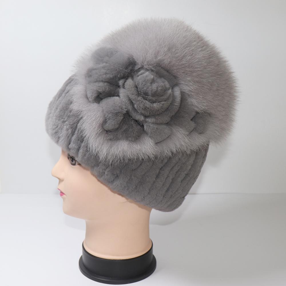 Iarnă femei 100% naturală șapcă din blană de iepure Rex, doamnă, caldă, autentică, șapci de blană de iepure Rex, bune, elastice, pălării din blană reală, căciuli calde