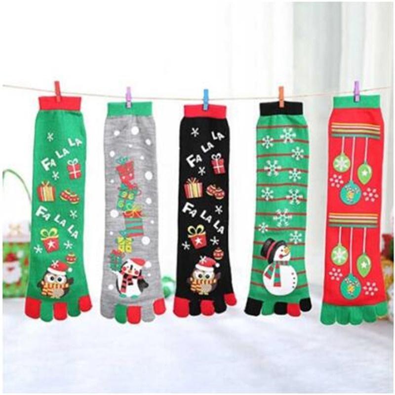 Jesień Zima Dziecięce Bawełniane Świąteczne Czarne Paski Ciepłe Świąteczne Skarpetki Bez Palców