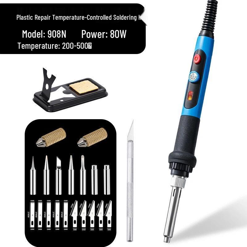 80W Adjustable Temperature Electric Soldering Iron & Heat Cutting Knife for DIY Plastic Repair and Flower Pot Hole Punching
