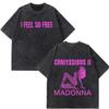 Hot Men Women Fashion Tshirt Madonna Confessions Ii Album Tour 2026 Print Vintage Washed Tees Loose Cotton Oversized Tshirts