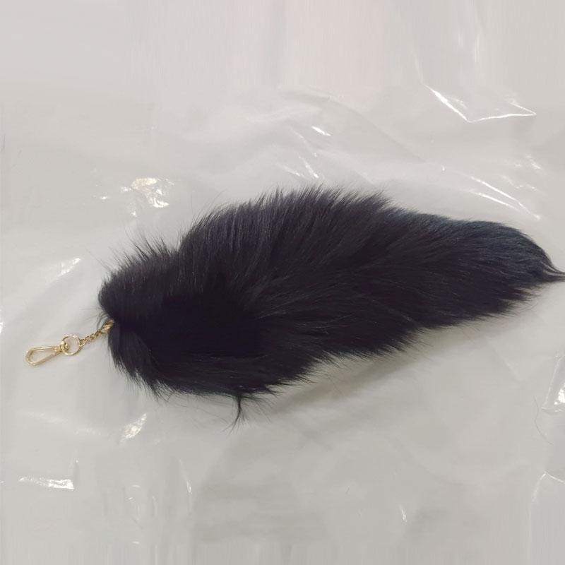Charm Handbag Accessories Lovely Keyring Fashion Fluffy Jewelry Gift Fox Tail Fur Keychain Long Pendant 40cm