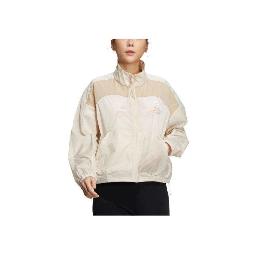 Adidas Vintage sportovní bunda na zip Dámské bundy Krémová HA3639