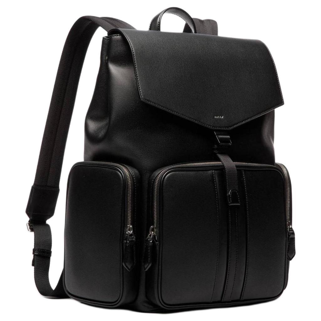 Bally Mythos Palladium Metal Accessories Flap Closure Recycled Cowhide Backpack Men Backpack Black 6308376