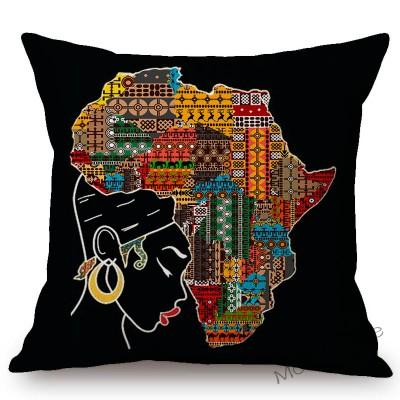 Nordic Africa Map African Tribe Designs Home Decorative Sofa Pillow Case Cotton Linen Wild Life Animal Office Chair Pillow Cover